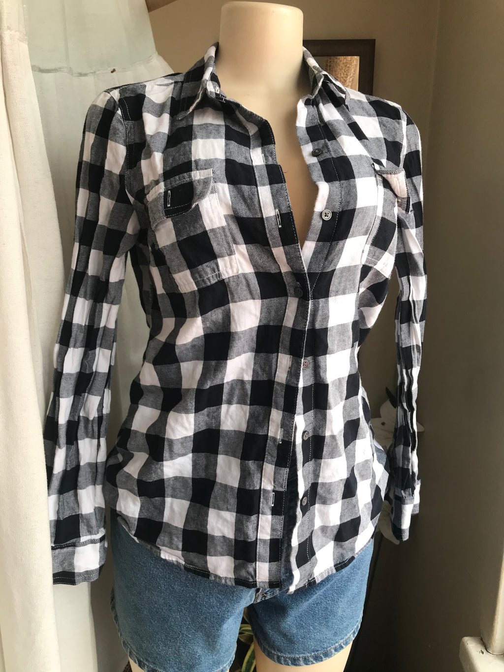 Soft B&W plaid shirt … s