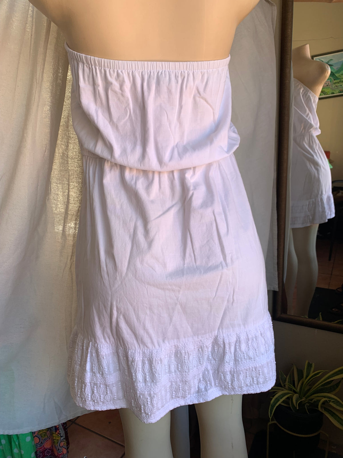 Cotton white tube dress ,,,, XS