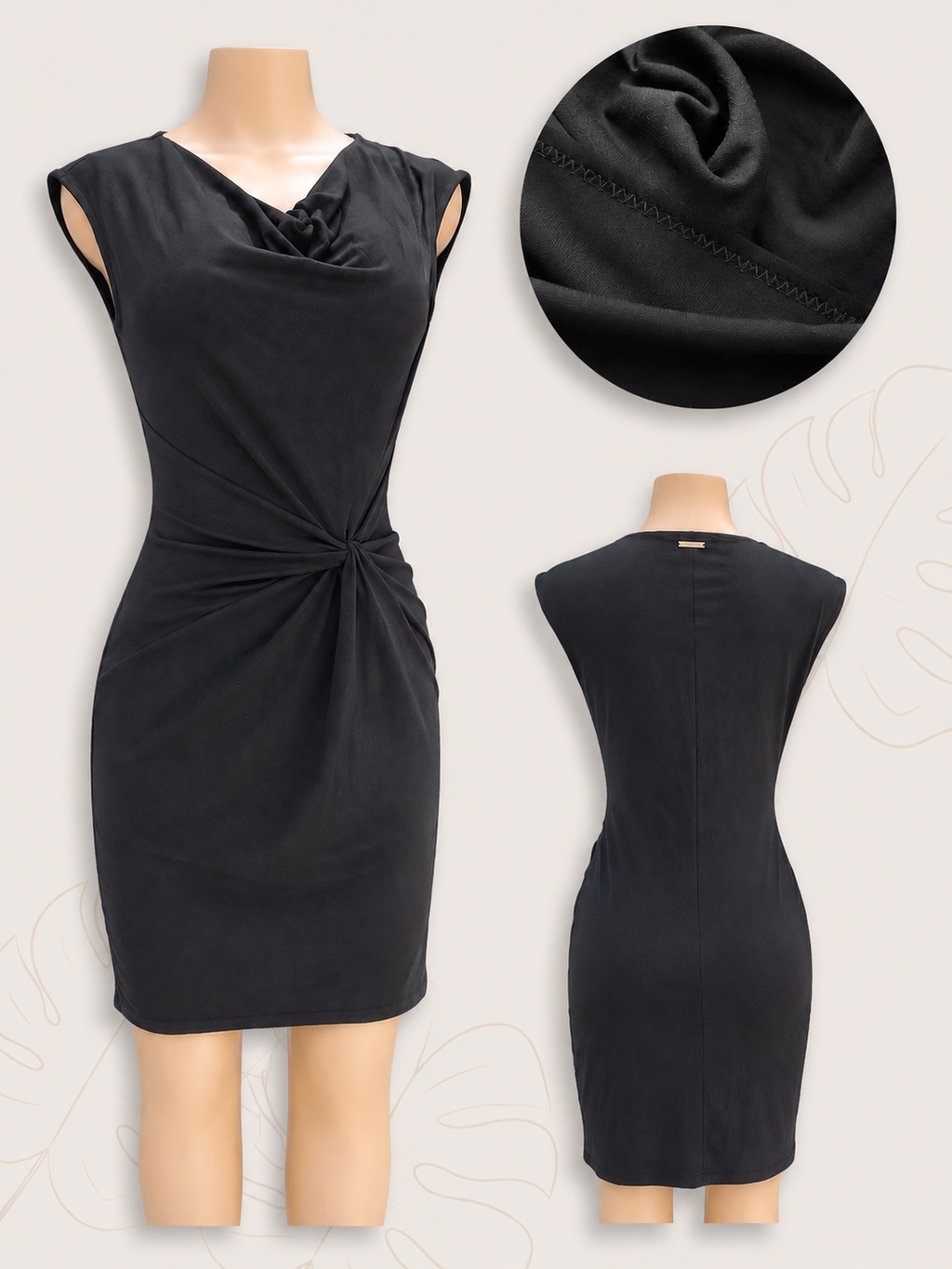 Michael Kors black front knot professional cowl neck dress . M/Large