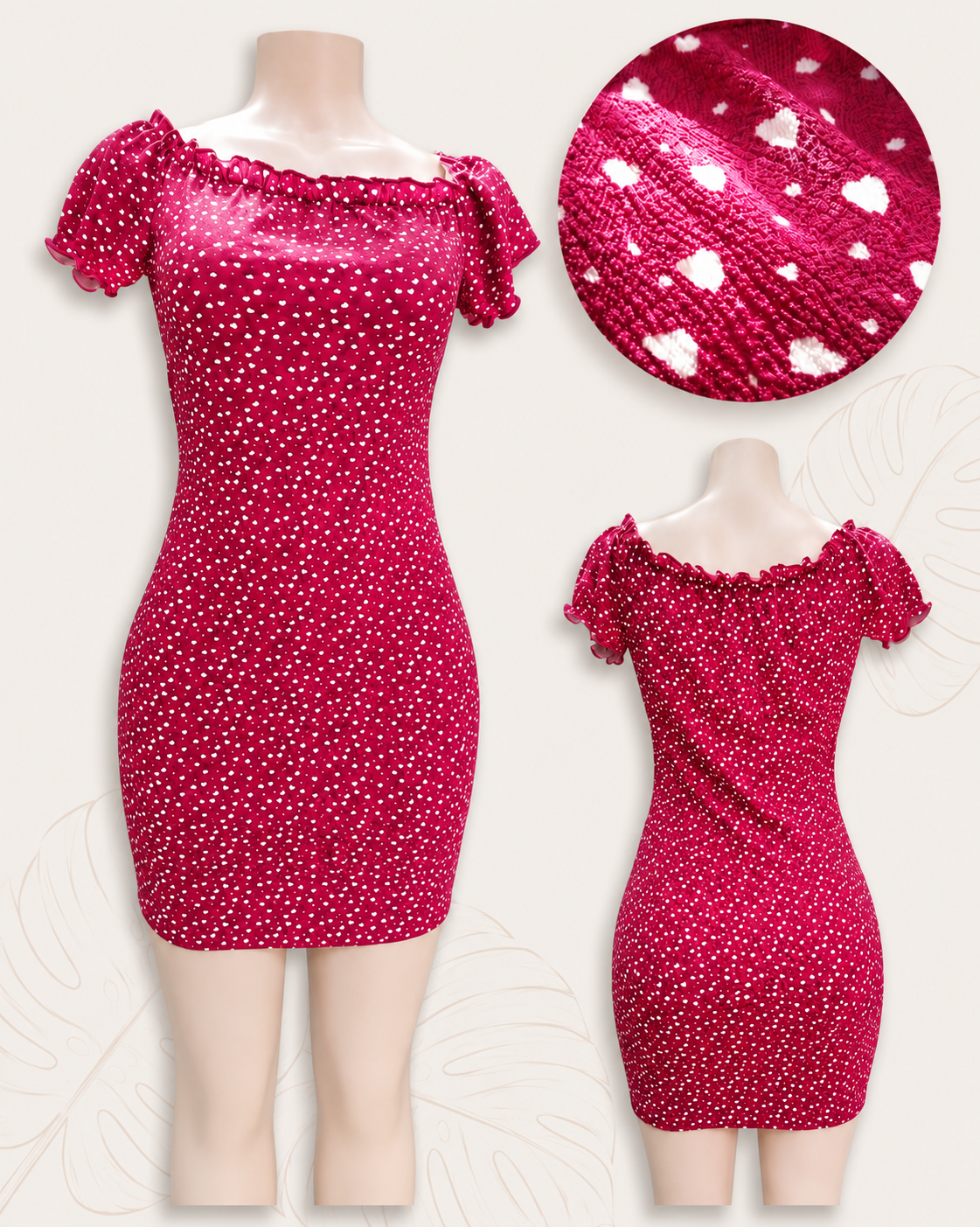 heart bodycon off the shoulder dress . large