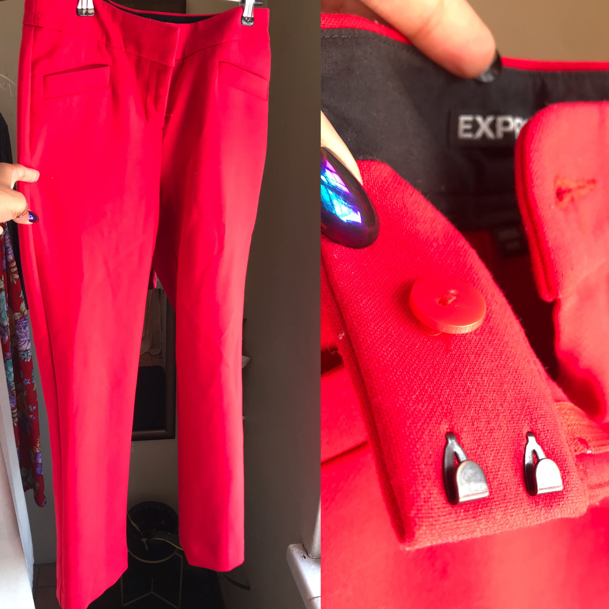 express candy red professional pants stretch ::: s