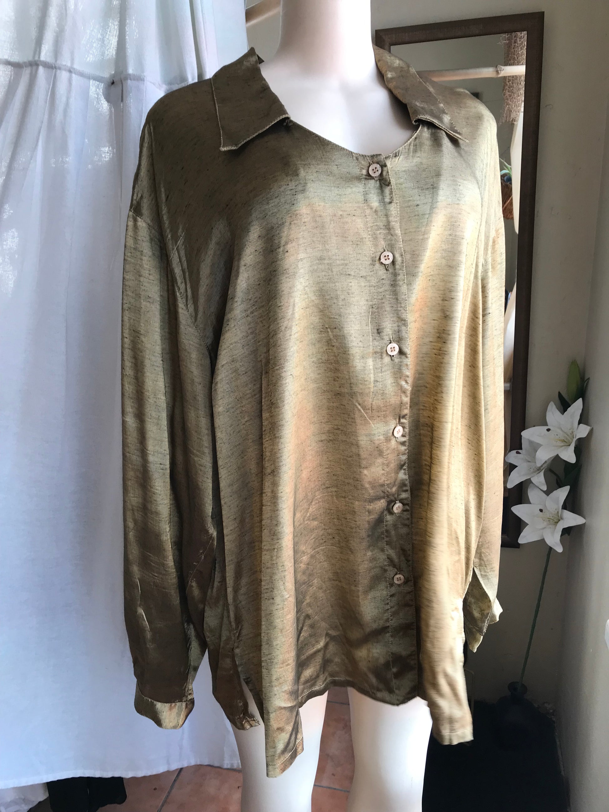Vintage Gold Button Shirt ... /XL