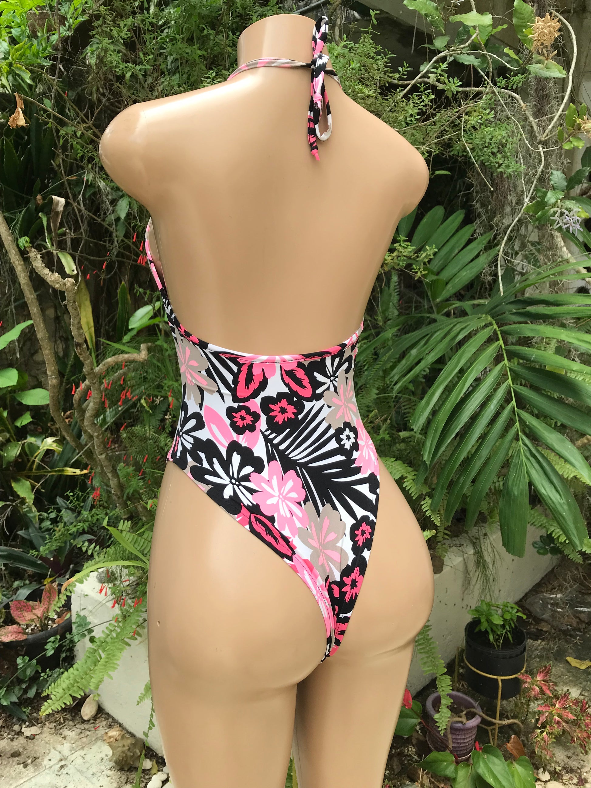 one piece swim suit floral print . s