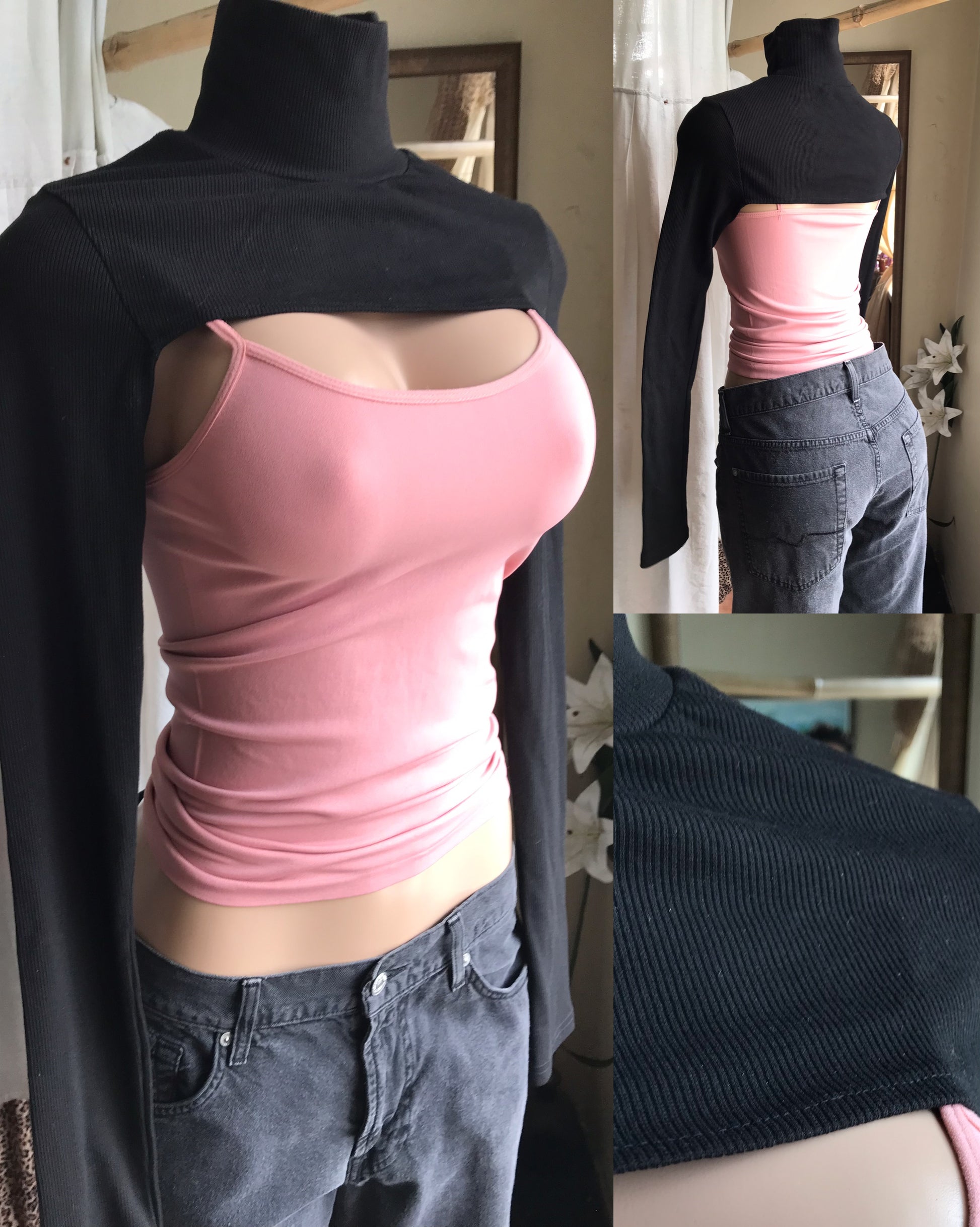 black micro sweater ... one size fits most