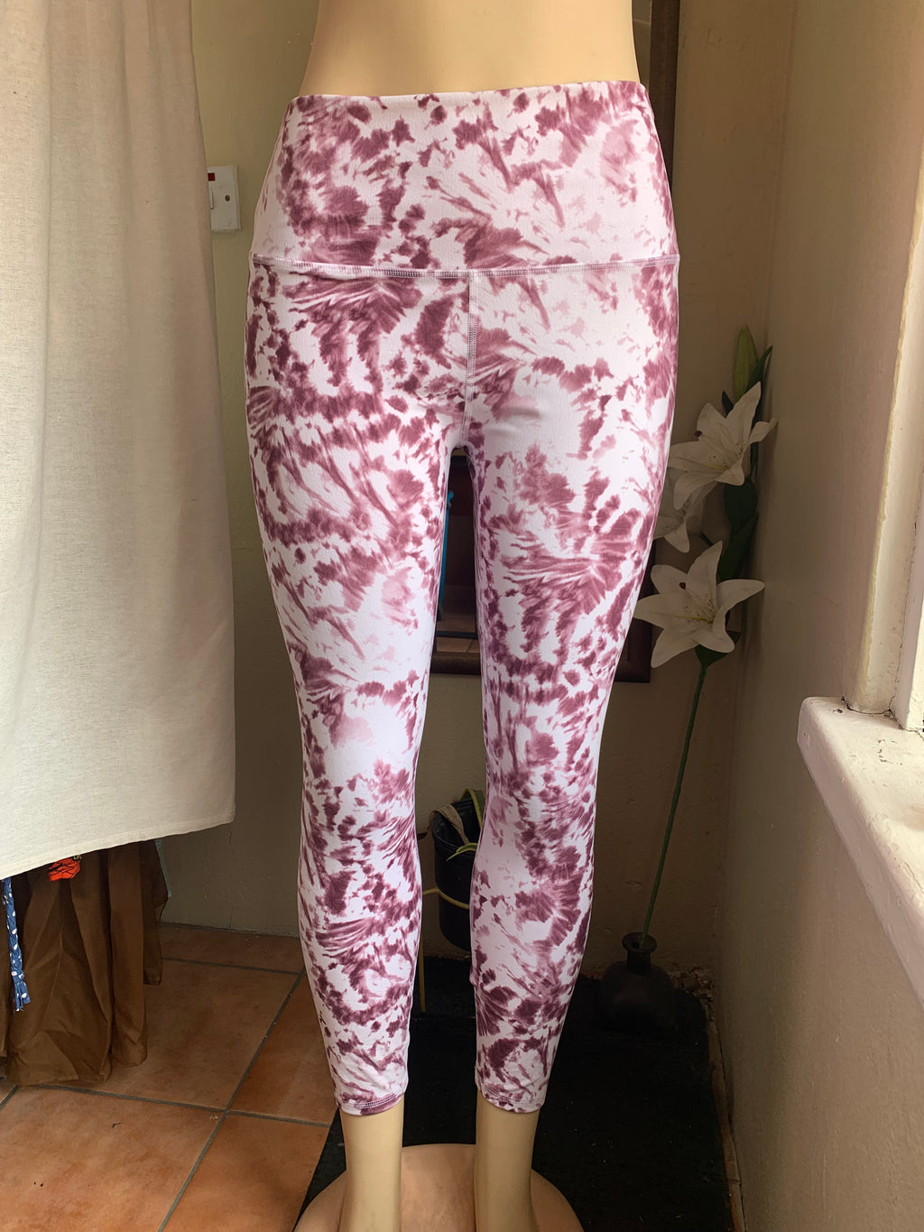 purple print exercise legging ::: L