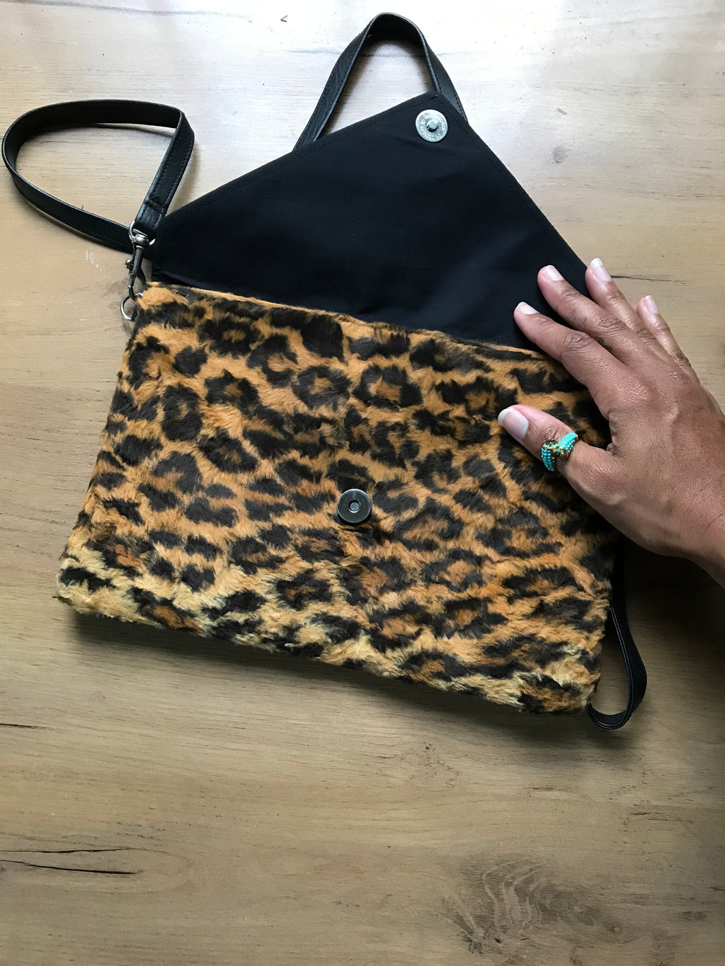 Cheetah envelope crossbody bag fluffy *** made in jamaica