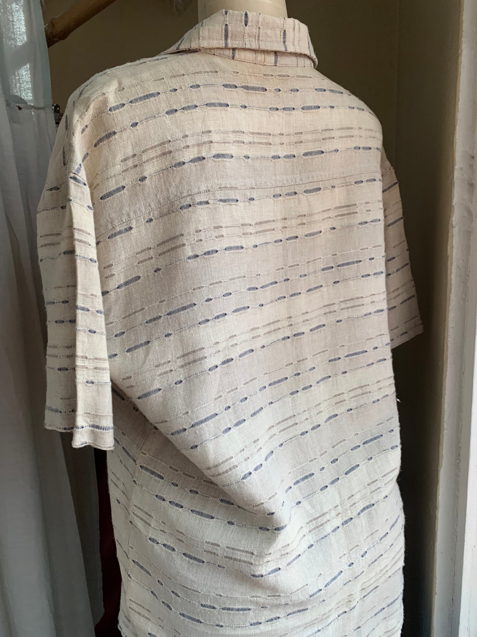 Vintage Italian linen button down shirt organic ^^^ … Mens M ,,,