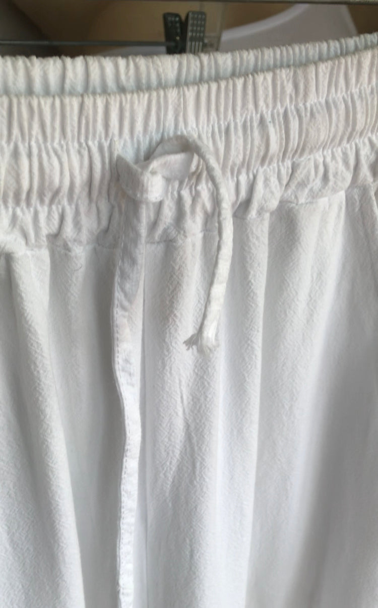 Organic draw string white pants ::: L