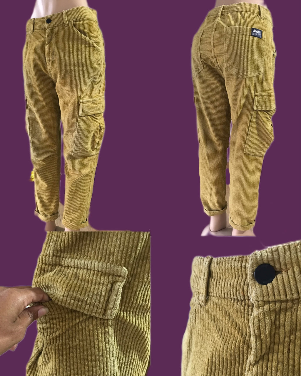 corduroy khaki pants male/female ::: m
