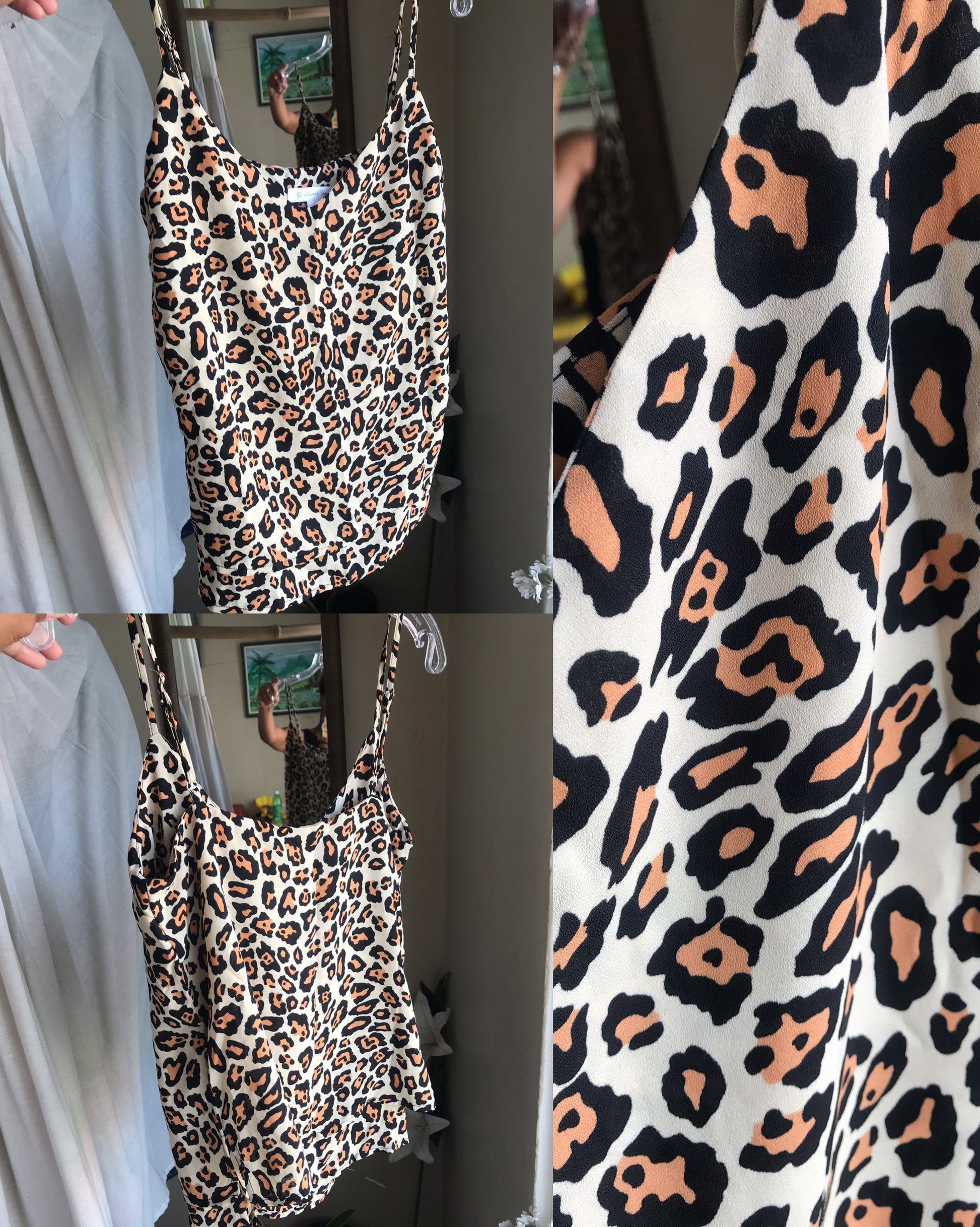 cheetah spaghetti slip top... s