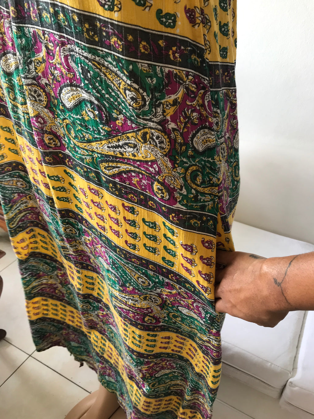 BCBG print maxi (1 side split) • S