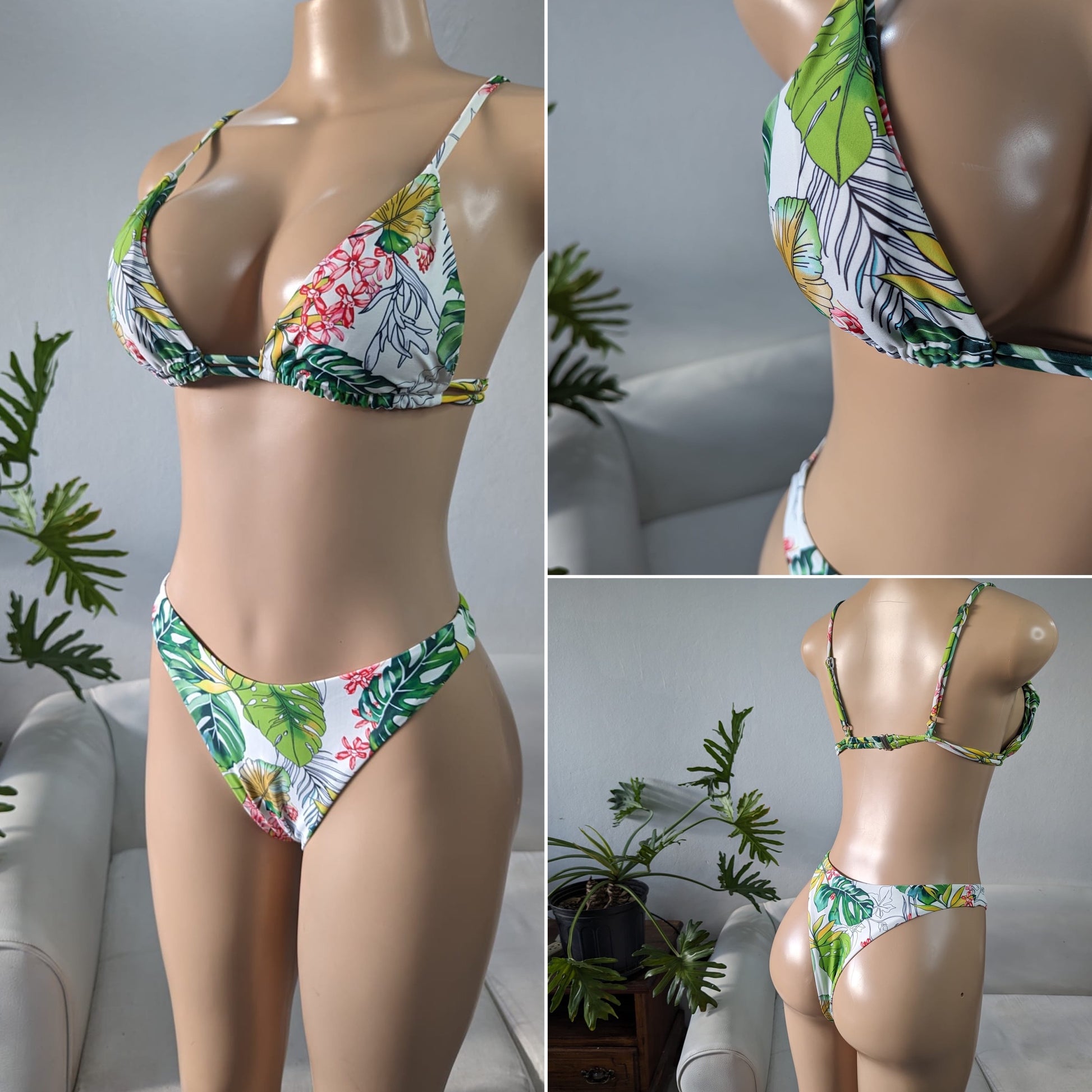 Monsterra leaf Brazilian bikini • S/M