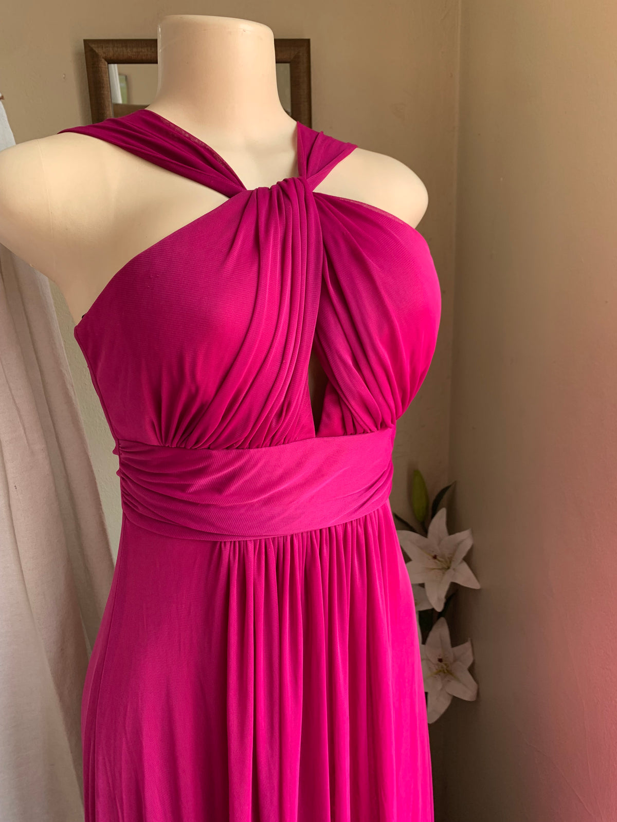 Magenta pink gown maxi dress M