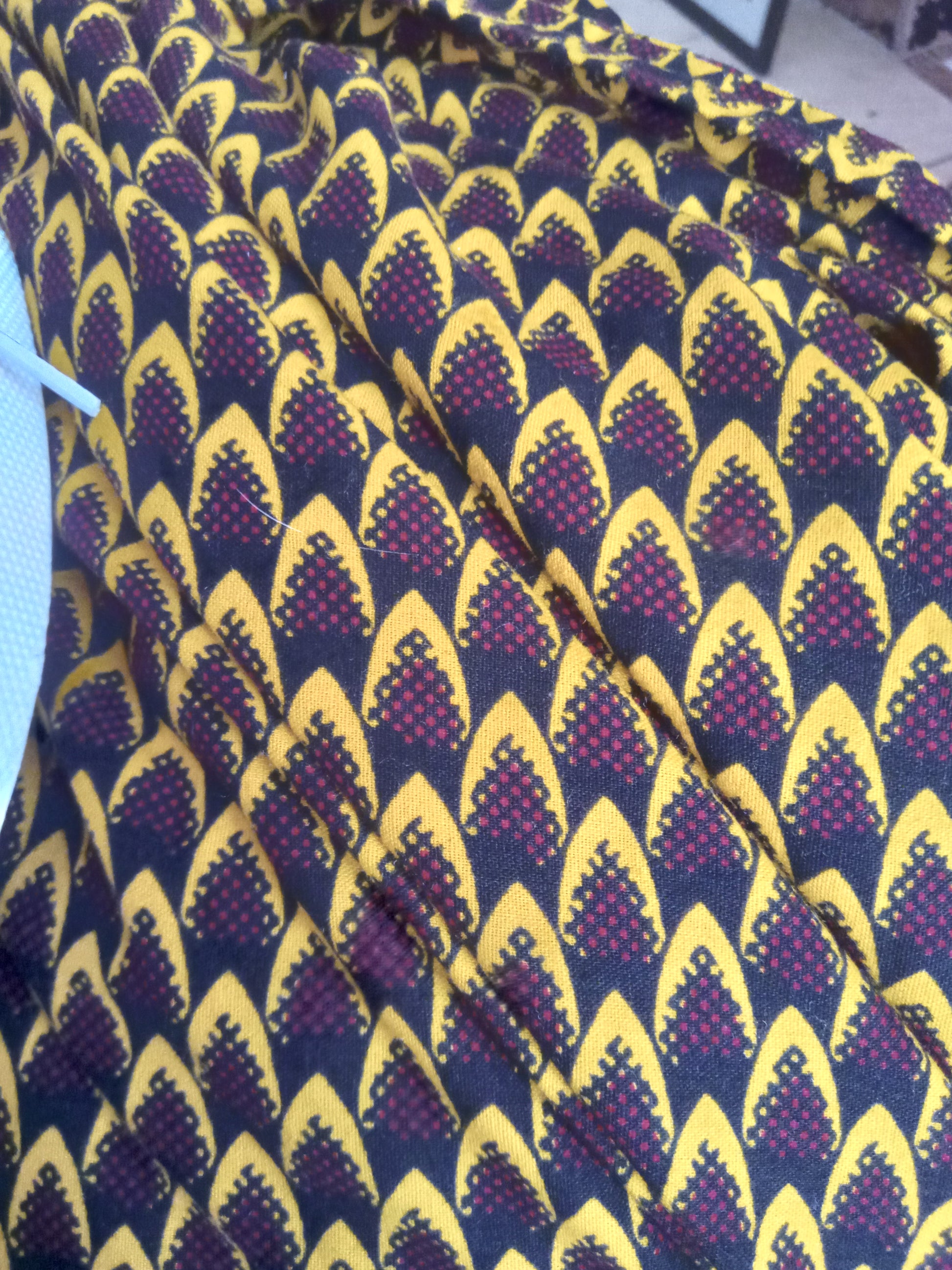 African print balloon skirt Brown yellow