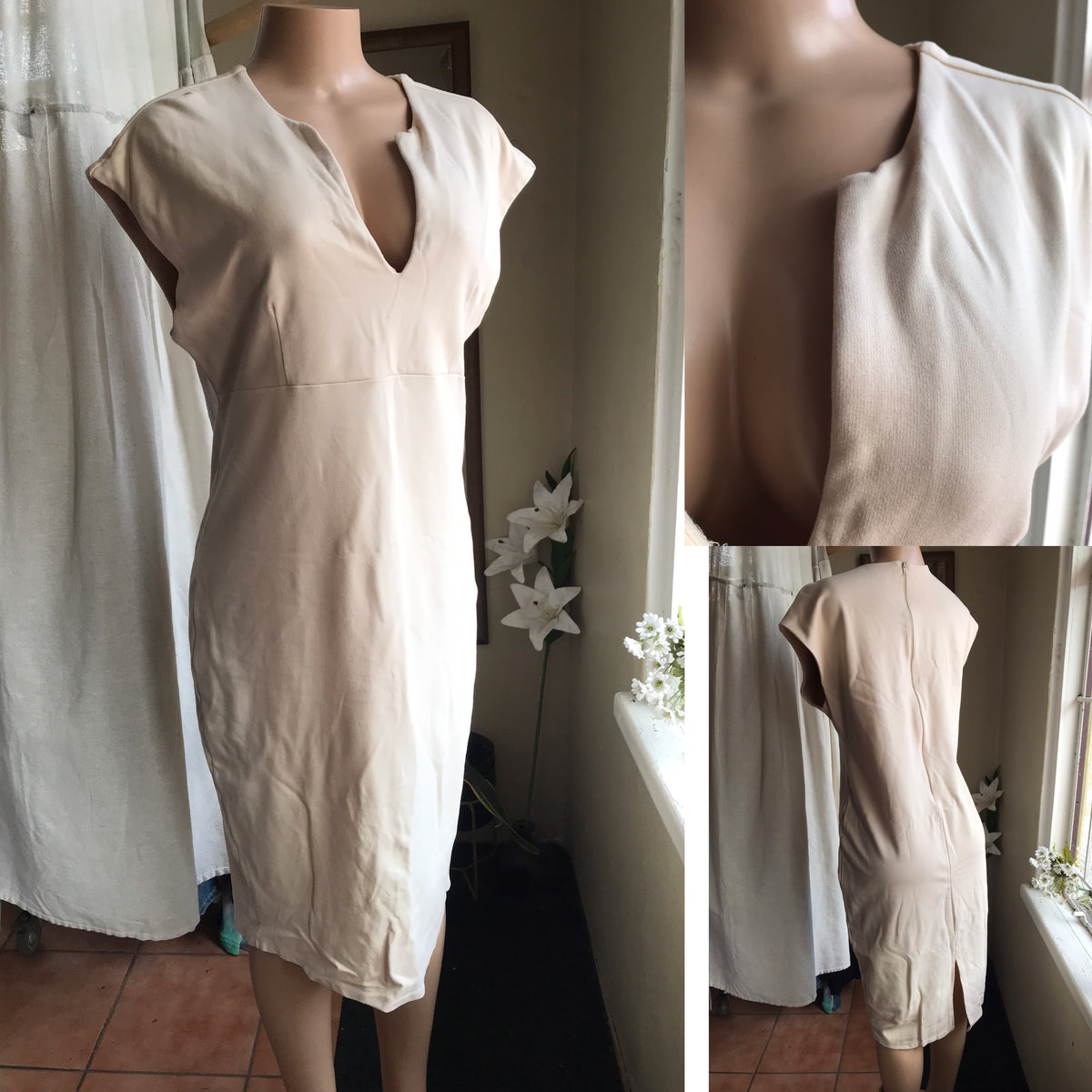 cream professional bodycon dress  /xl