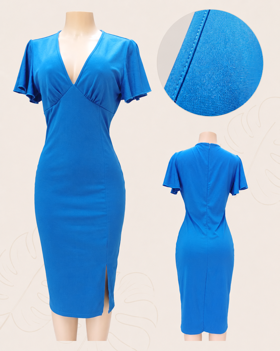 blue professional fitted dress . large