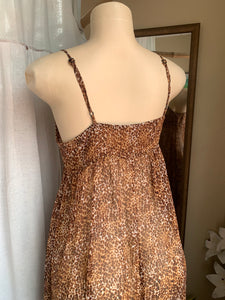 Sheer brown cheetah maxi dress s