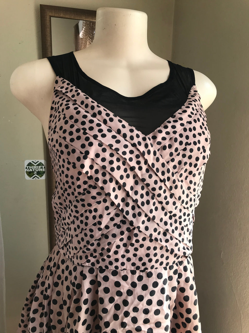 champagne polka professional dress  L