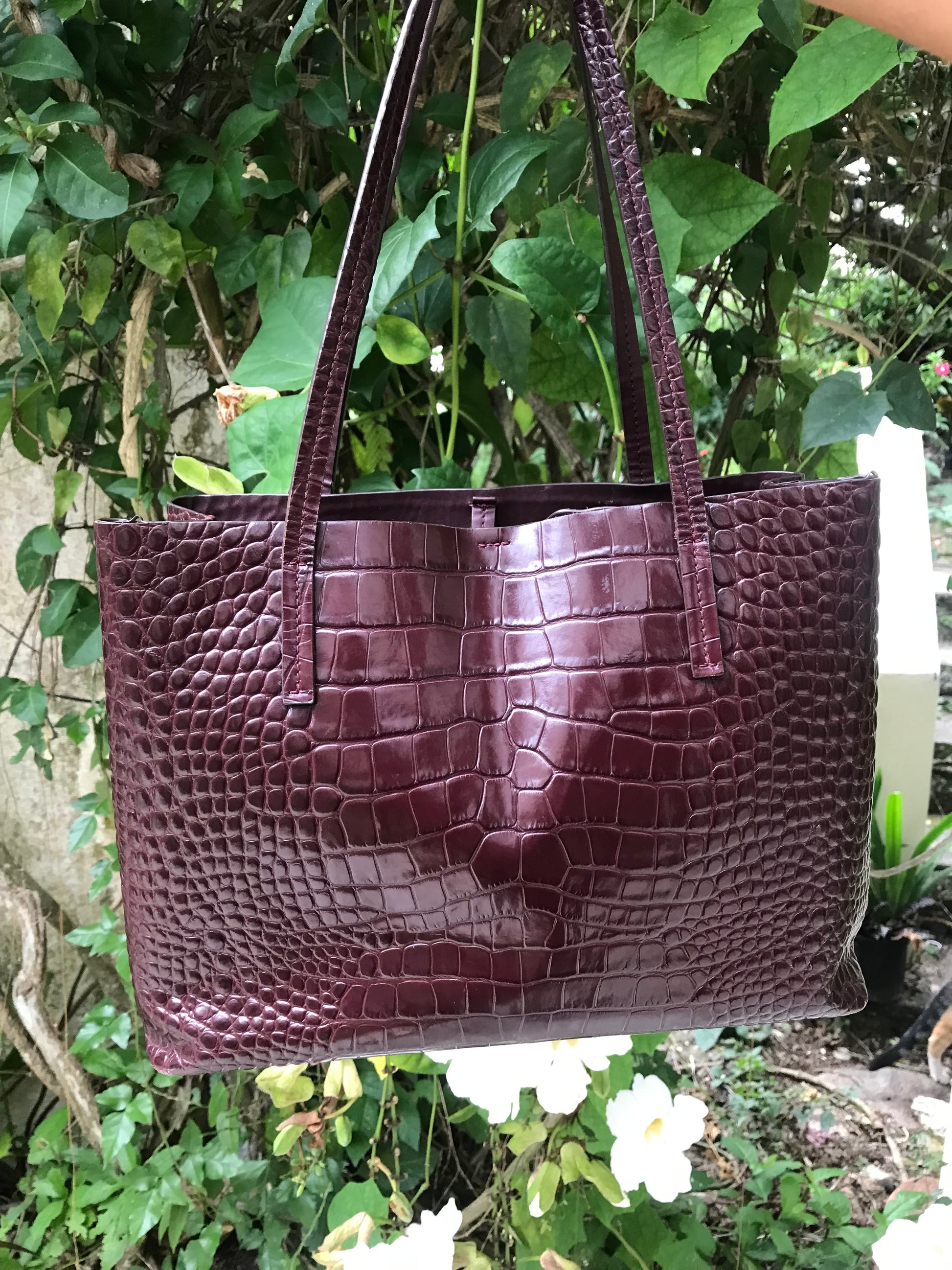 Tory Burch Perry Tote  crocodile-embossed *** Leather Bag