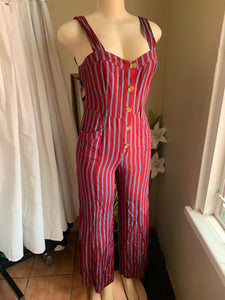 Free People stripped jumpsuit ~~~ s-m