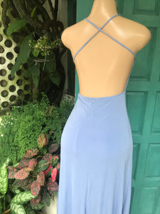 Light blue double slit occasion maxi dress maxi...s