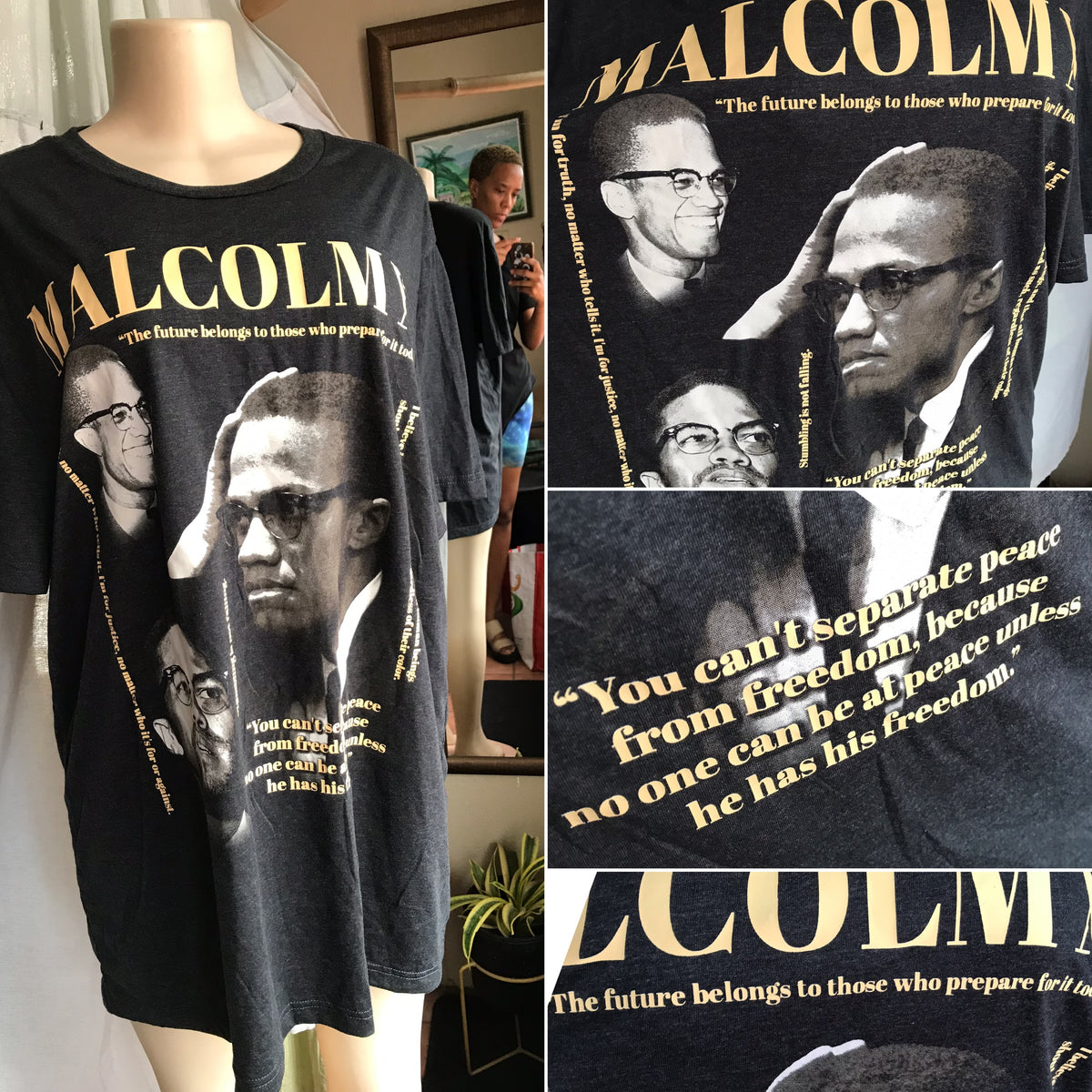 New Malcolm X Black Graphic Tee ;;; /XL & 3x ...