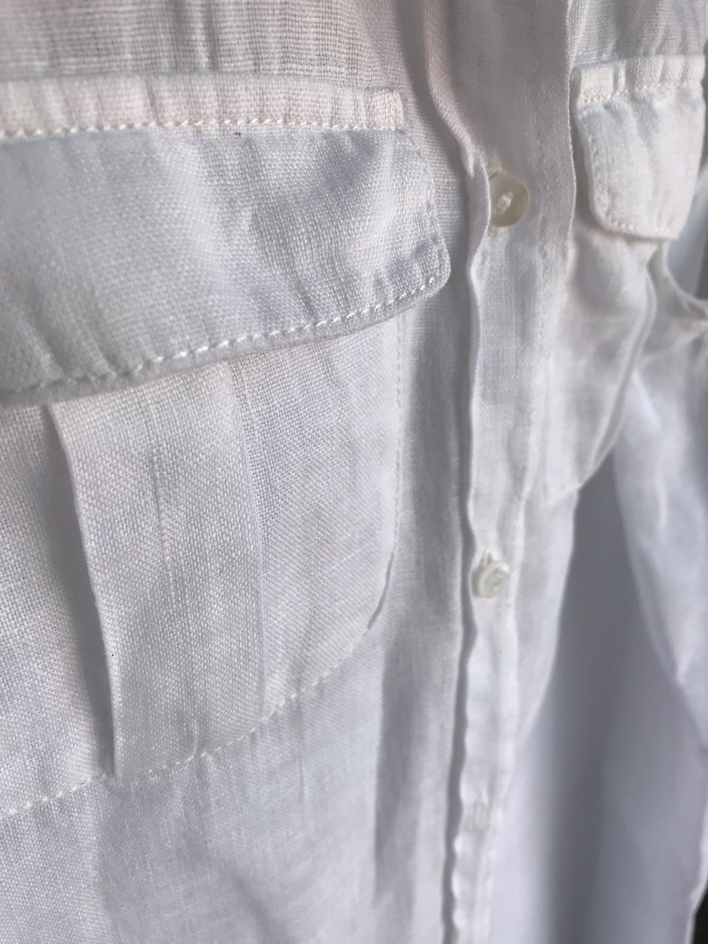 white organic shirt dress with pockets and waist tie s