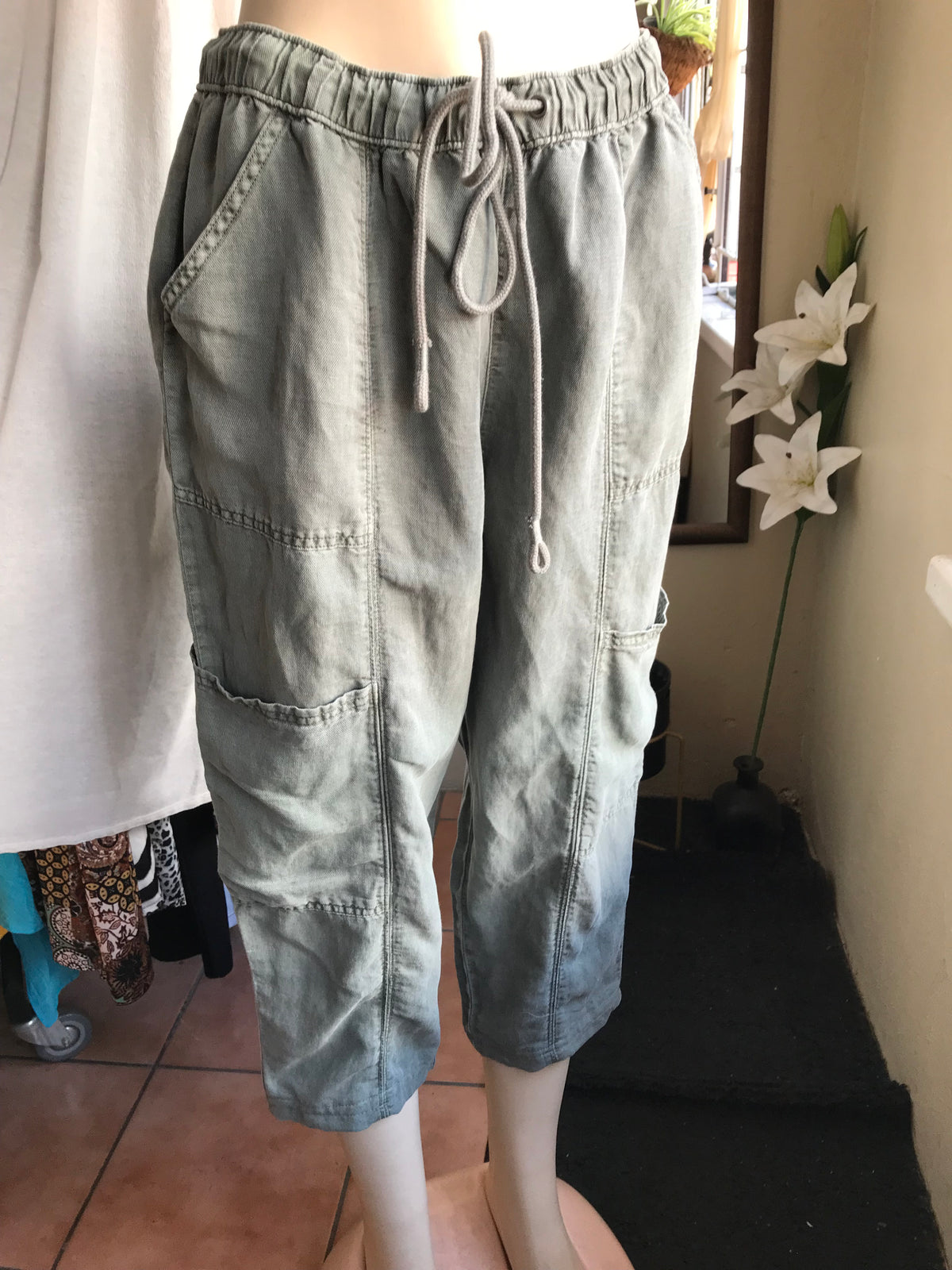 earth green organic draw string pants ::: /xl ,,,