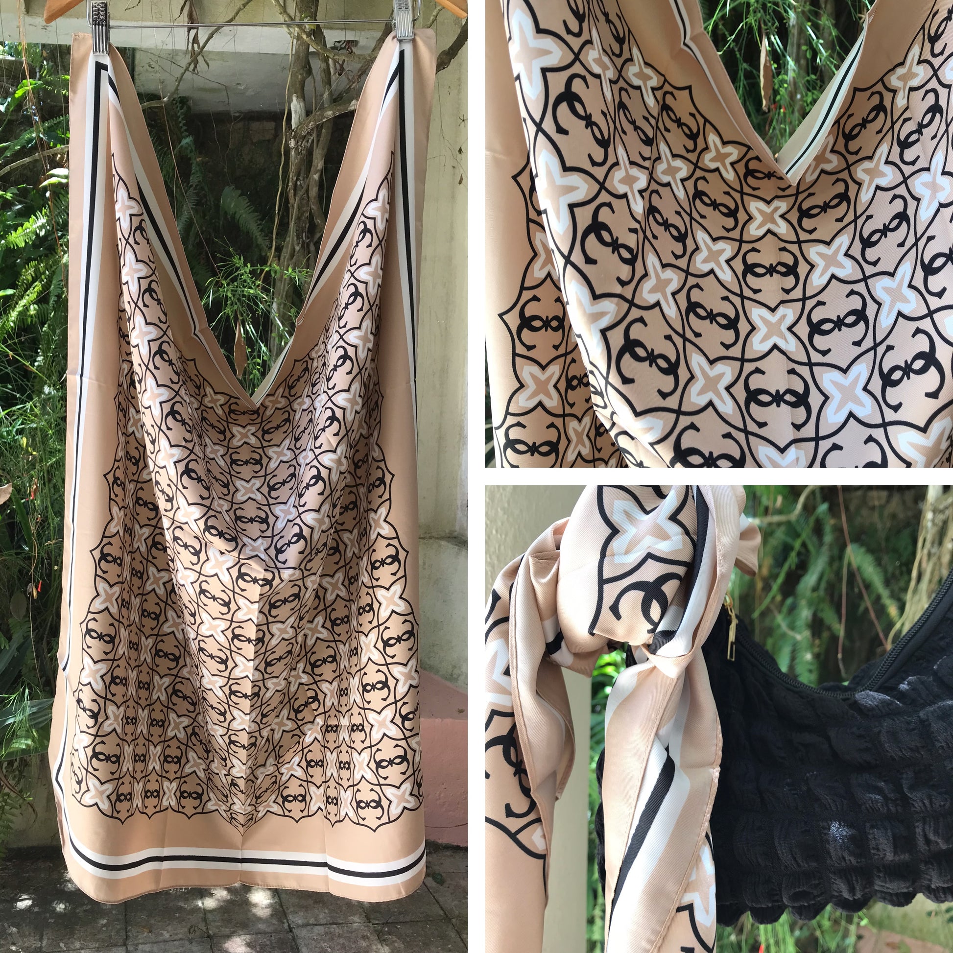 new large size silky scarfs for styling : head/bag/belt : colours vary