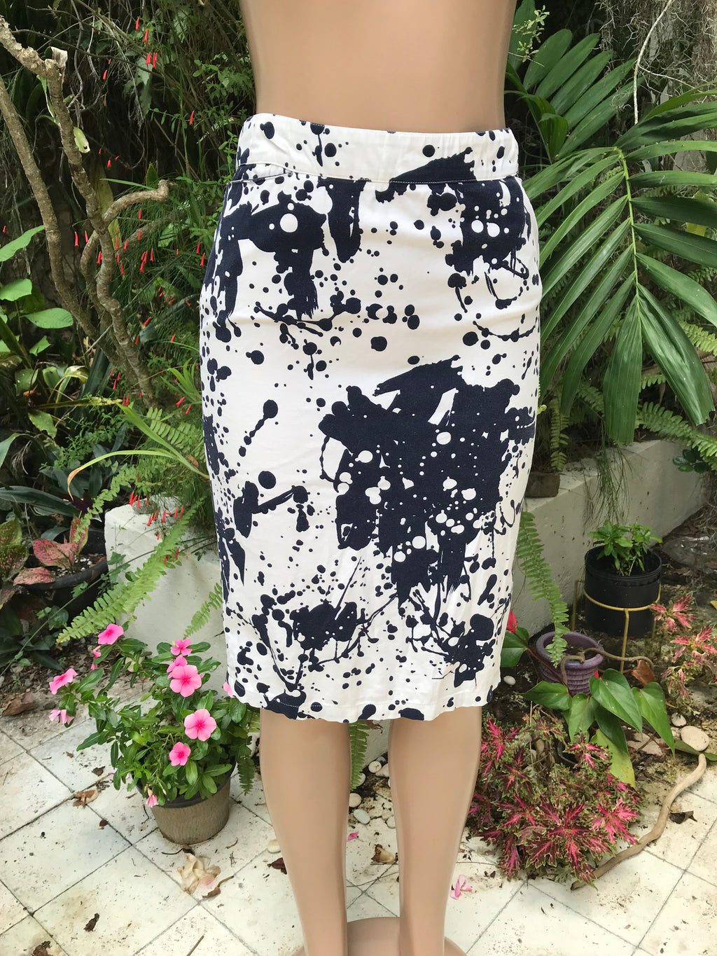 navy paint splash pencil skirt  ... s to m