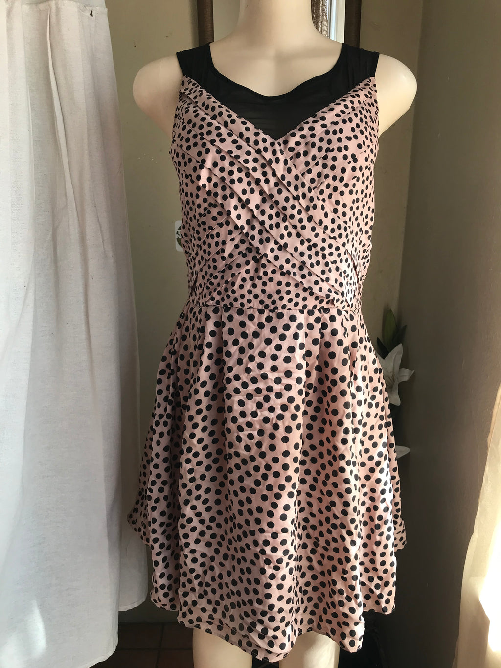 champagne polka professional dress  L