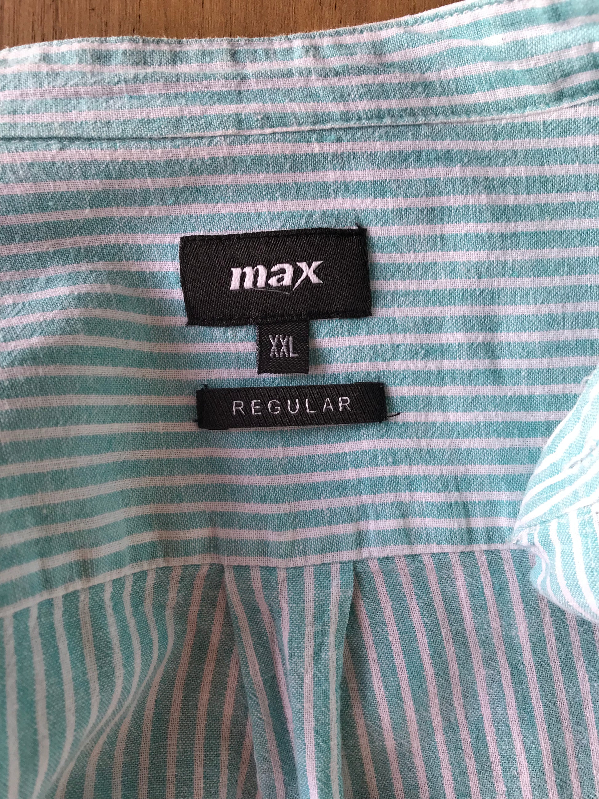 Blue Stripe Mens linen shirt... 2x /xl