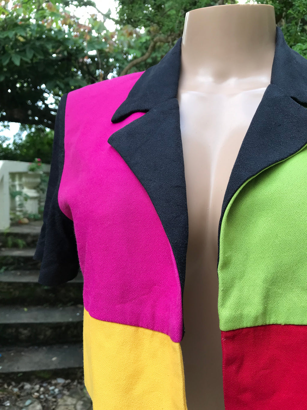 Vintage Colour Block Cropped Jacket ^^^ S >>>