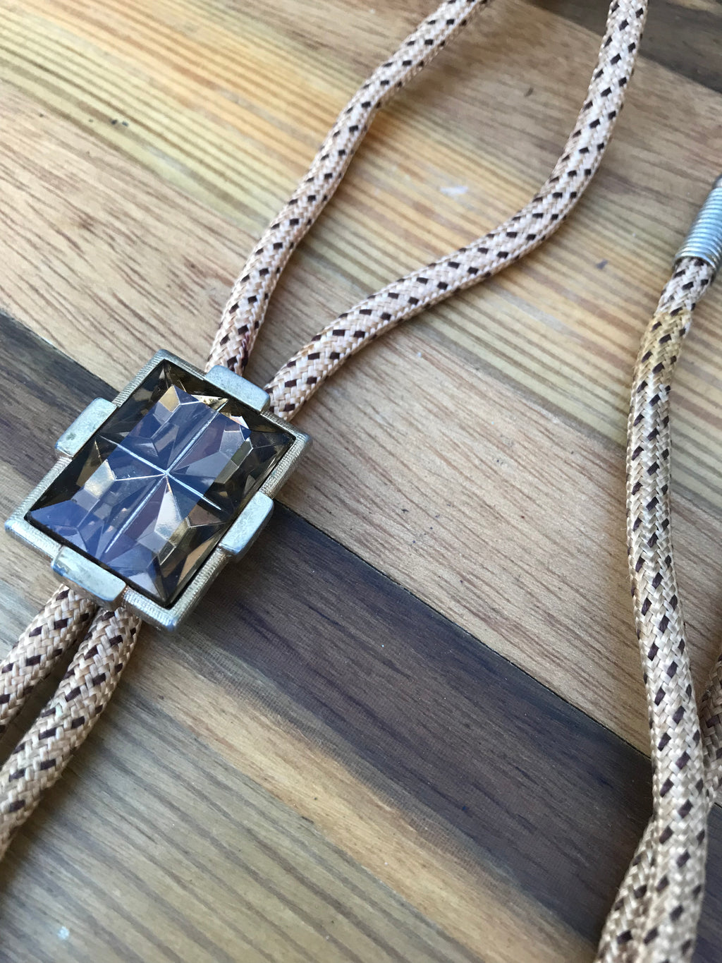 Adjustable rope gem necklace