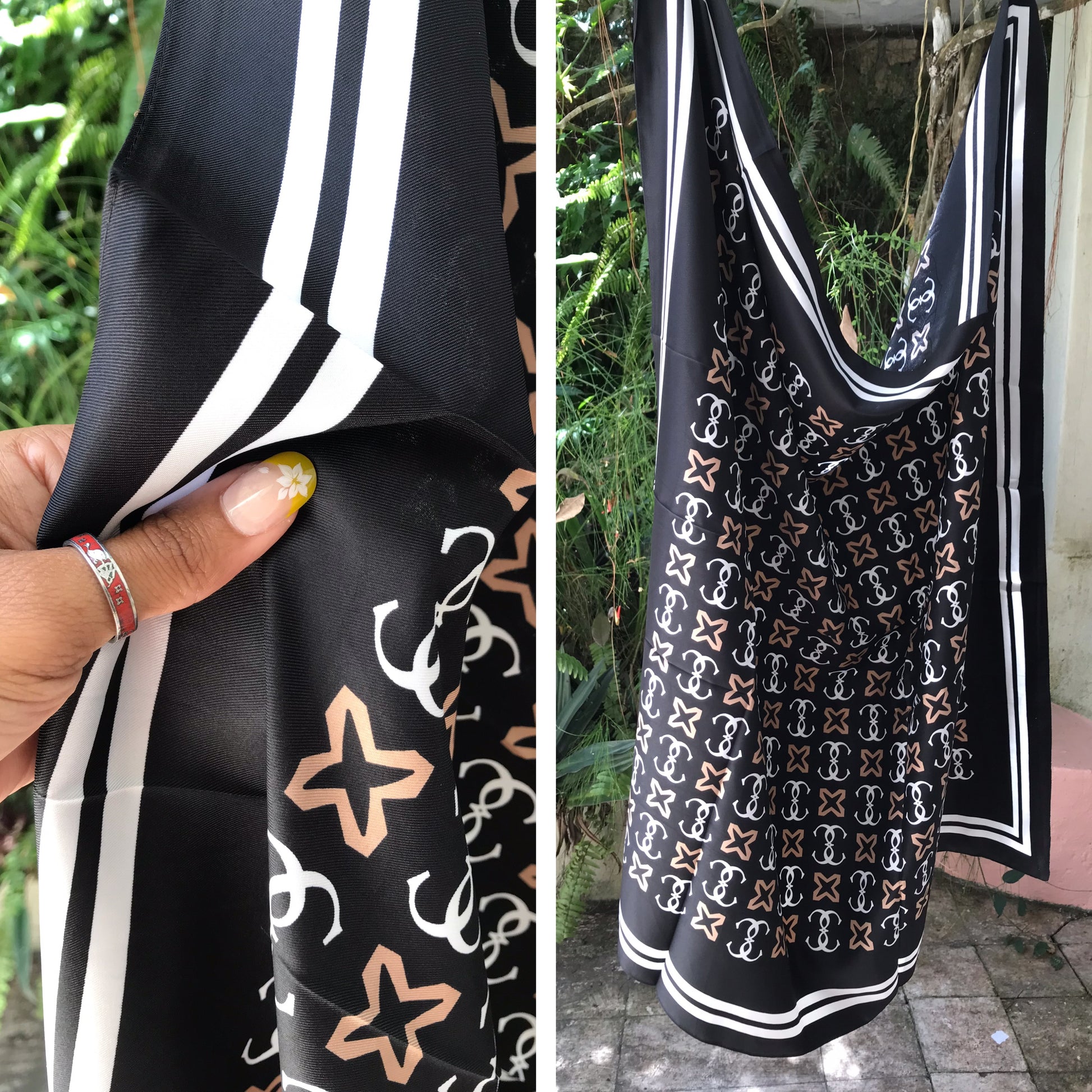 new large size silky scarfs for styling : head/bag/belt : colours vary