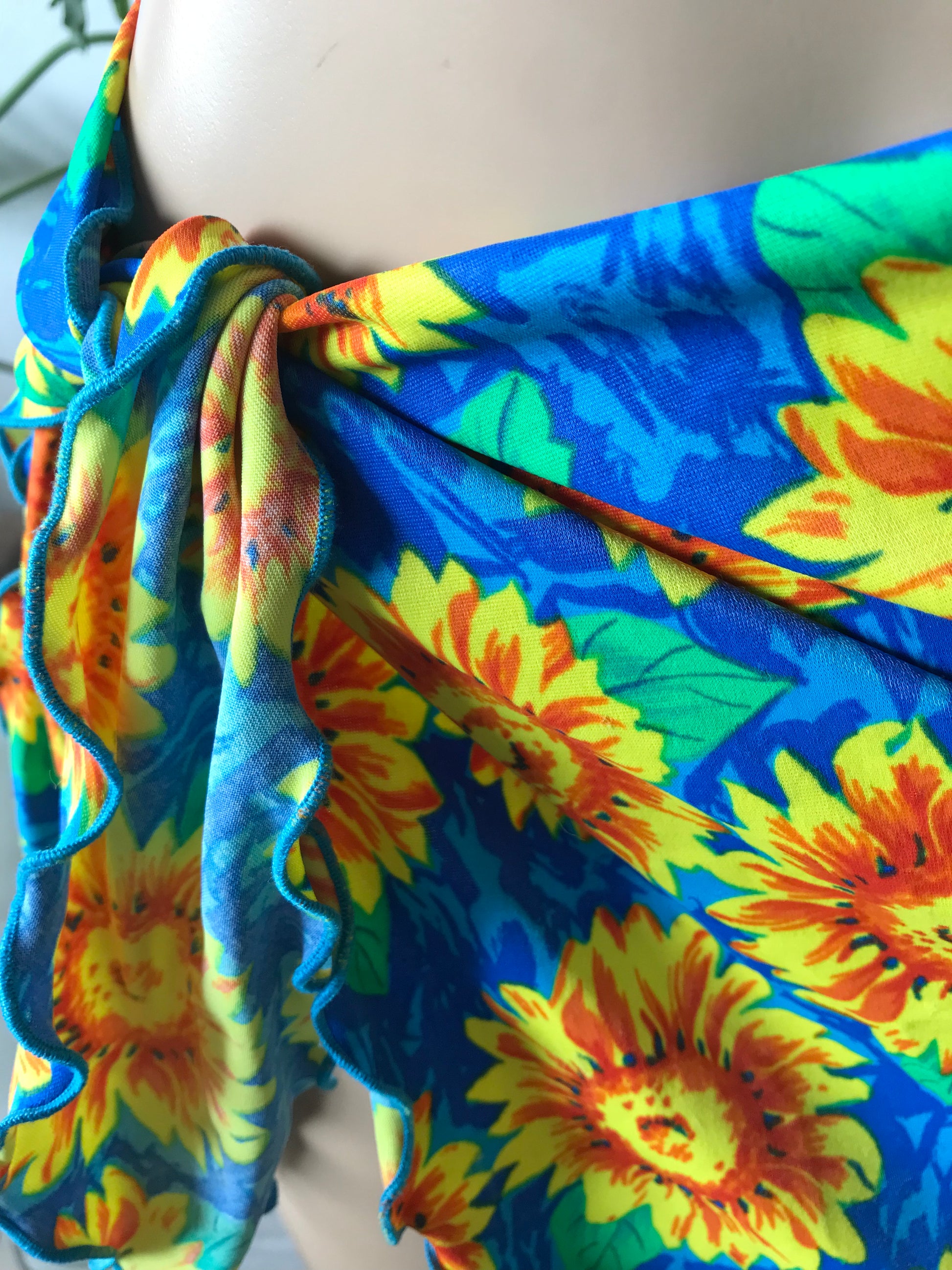 Vintage Sunflower swim wrap stretchy • One size