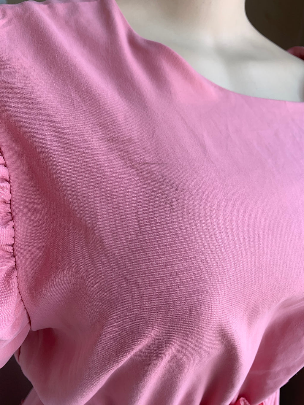 Pink ruffle midi dress M/L