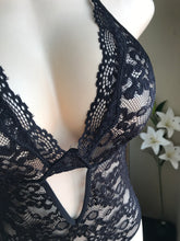 Load image into Gallery viewer, lllNew black bodysuit lace lingerie. S • New fringe black bodysuit lace lingerie. L
