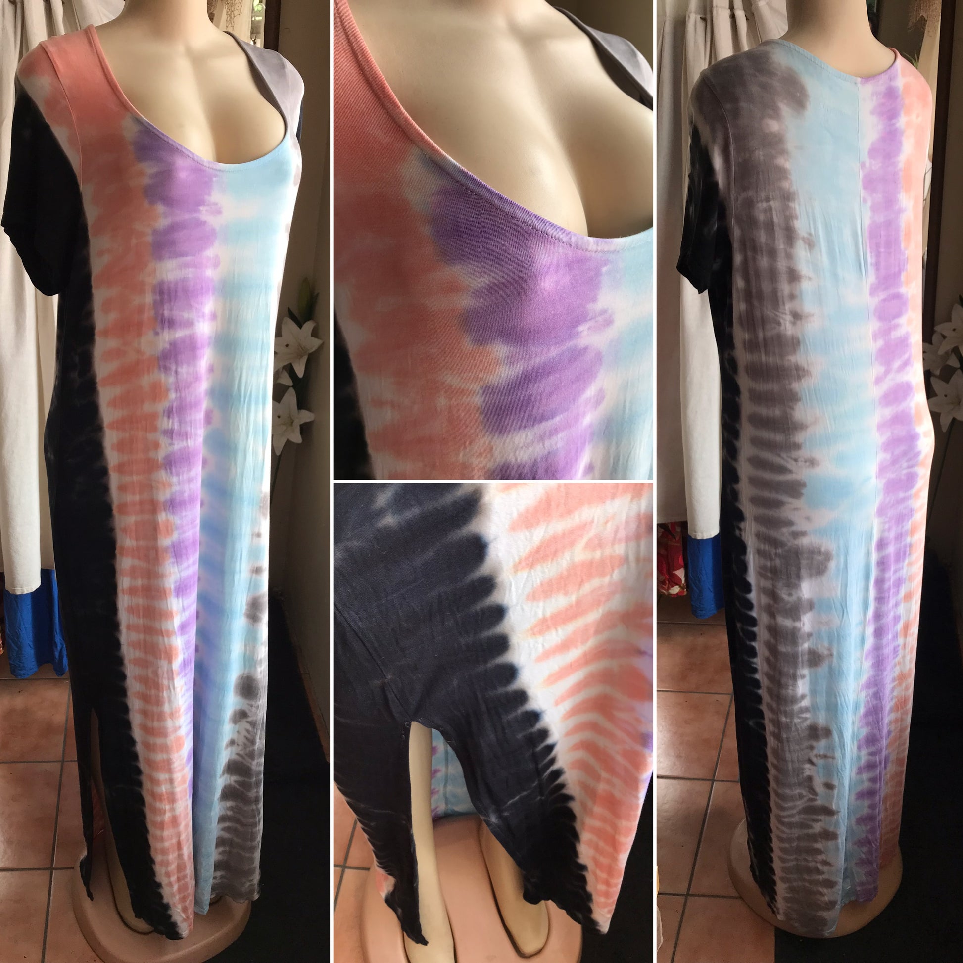 Tie Dye maxi tee dress /XL to 2x