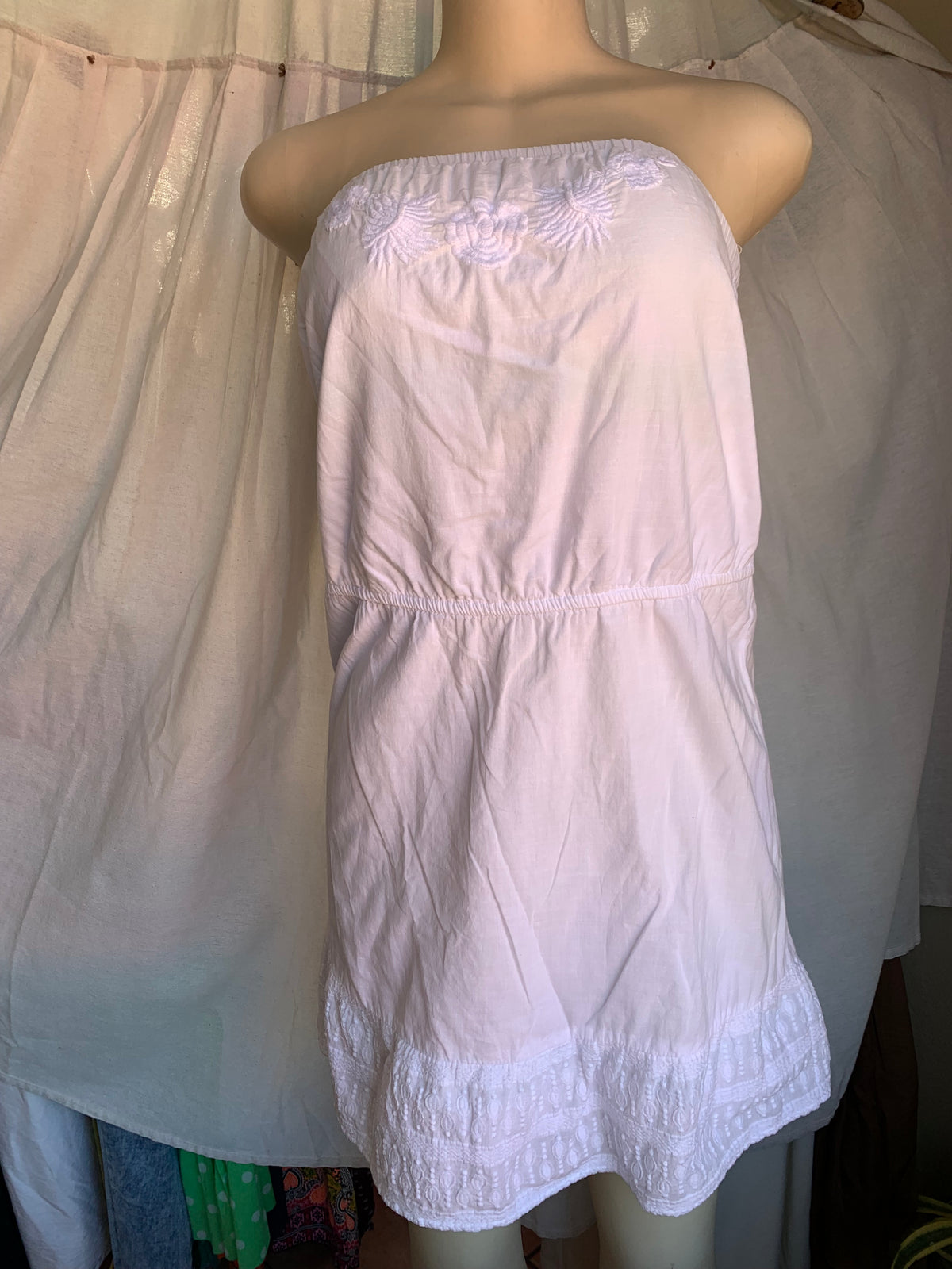 Cotton white tube dress ,,,, XS