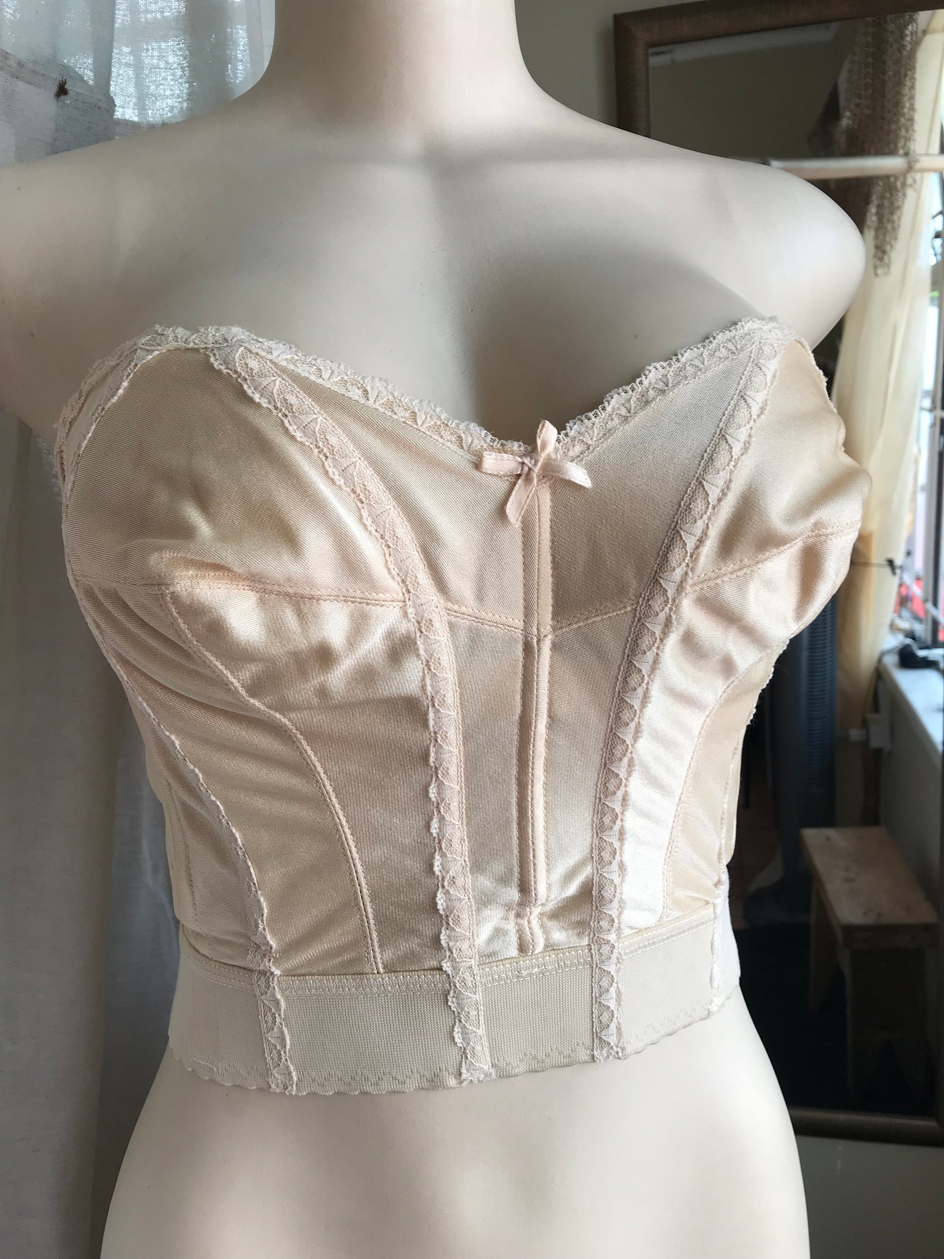 cream nude stretchy wire corset ... m