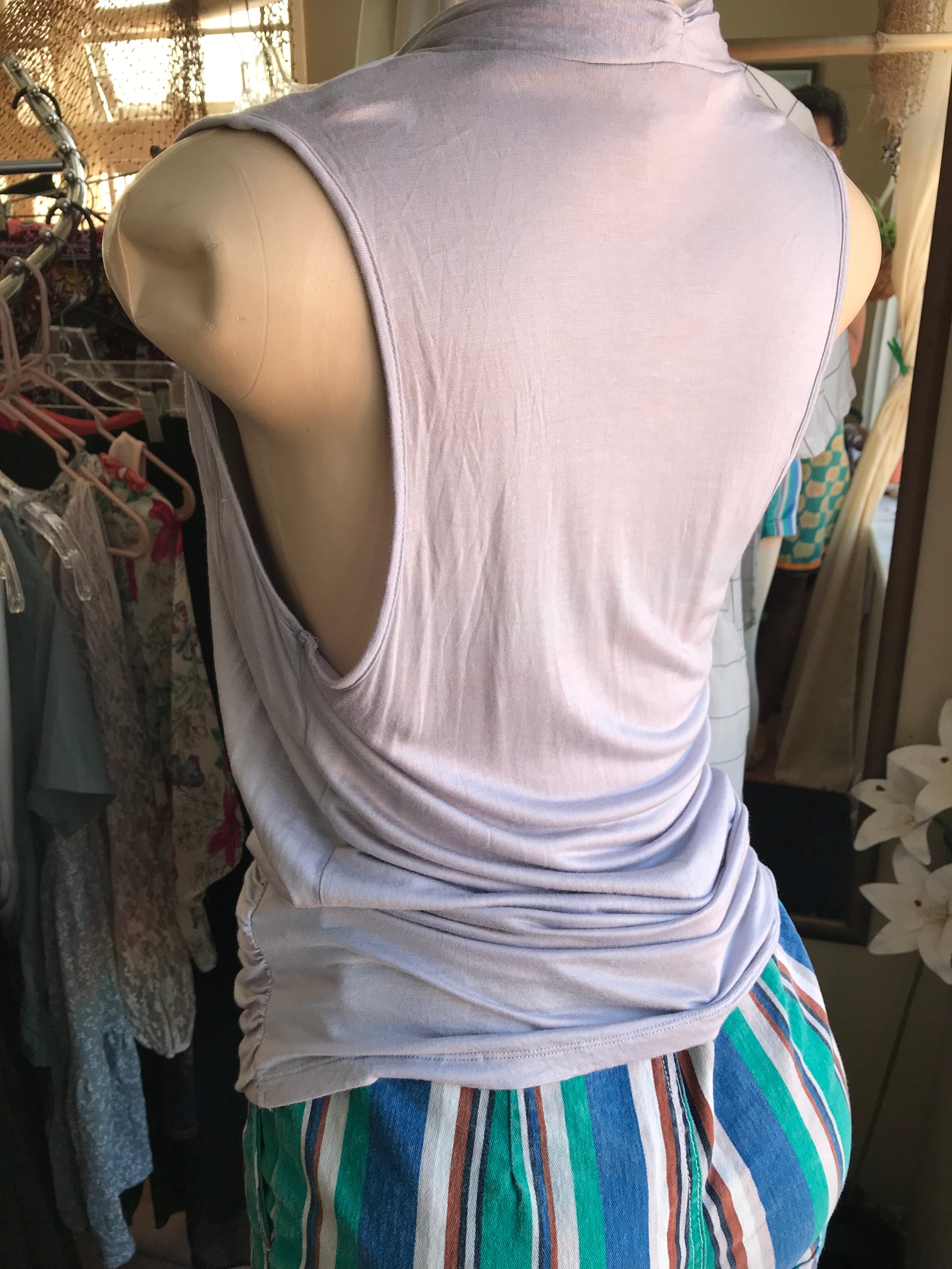 Banana republic grey cowl neck top m