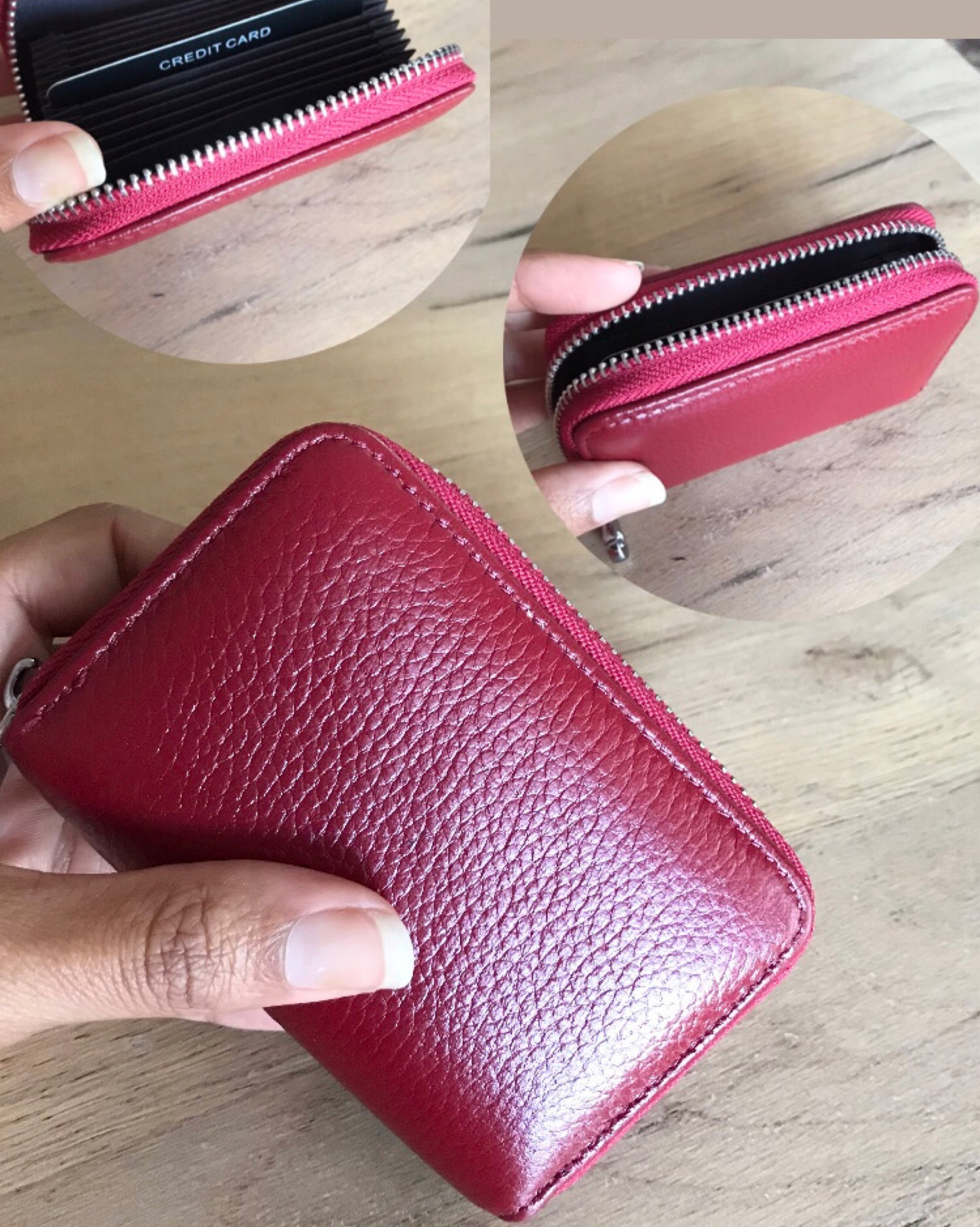 deep red card purse new