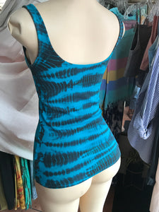 Teal blue Tie dye ribbed tank top … s/m