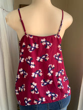 Load image into Gallery viewer, Banana Republic burgundy floral tank top M …
