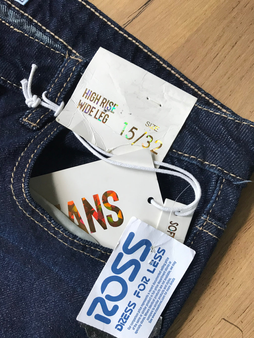 New tag wide leg jeans ::: W35/36/ XL