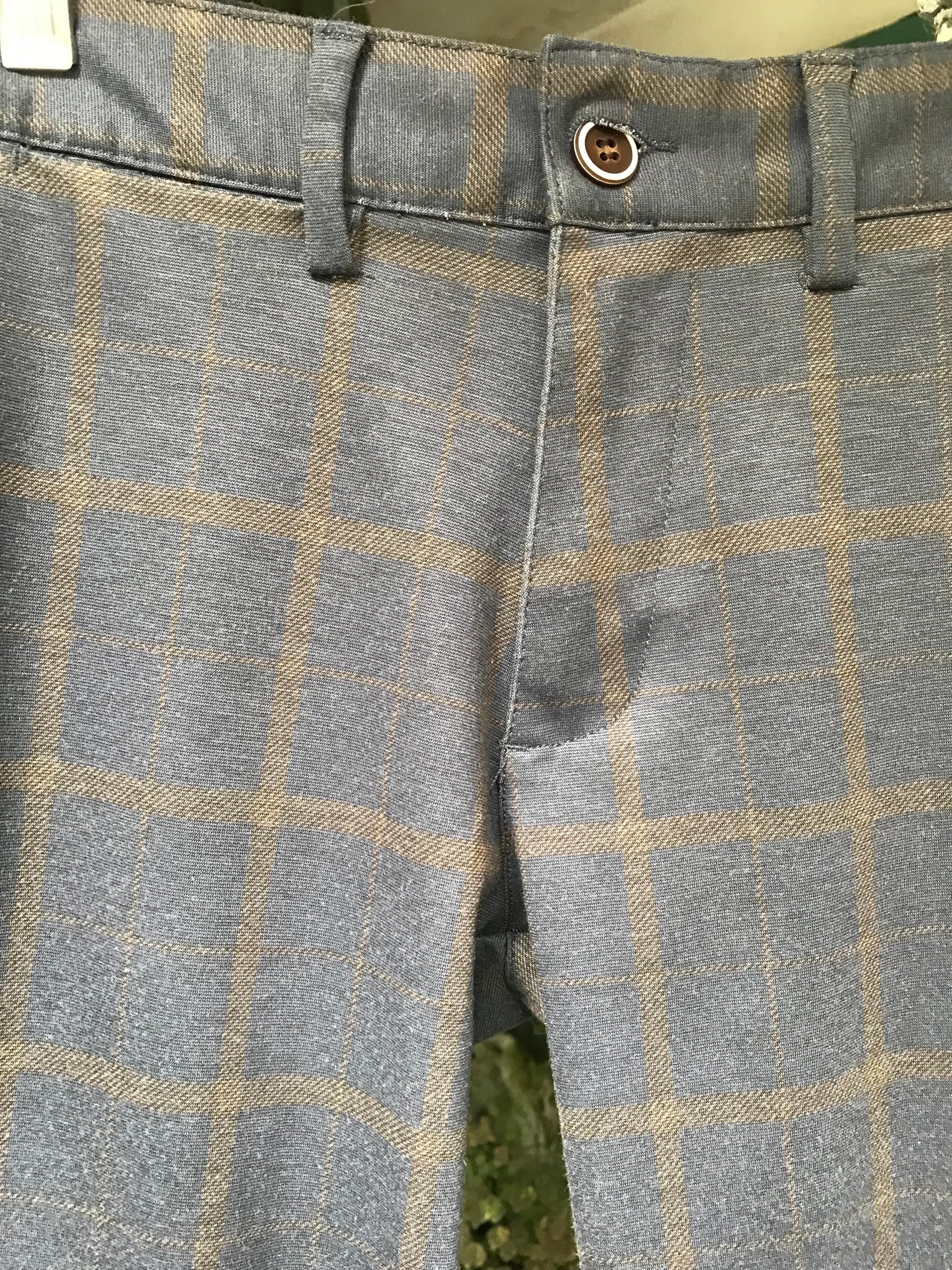 Grey Plaid Preppy Work Pants ::: M / w30