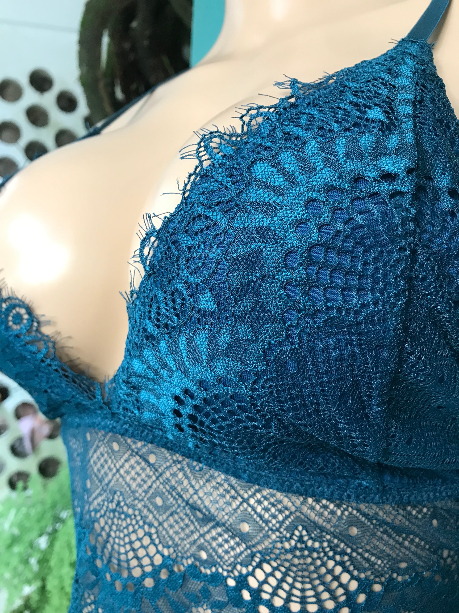New Teal tank mesh lingerie lined . /XL