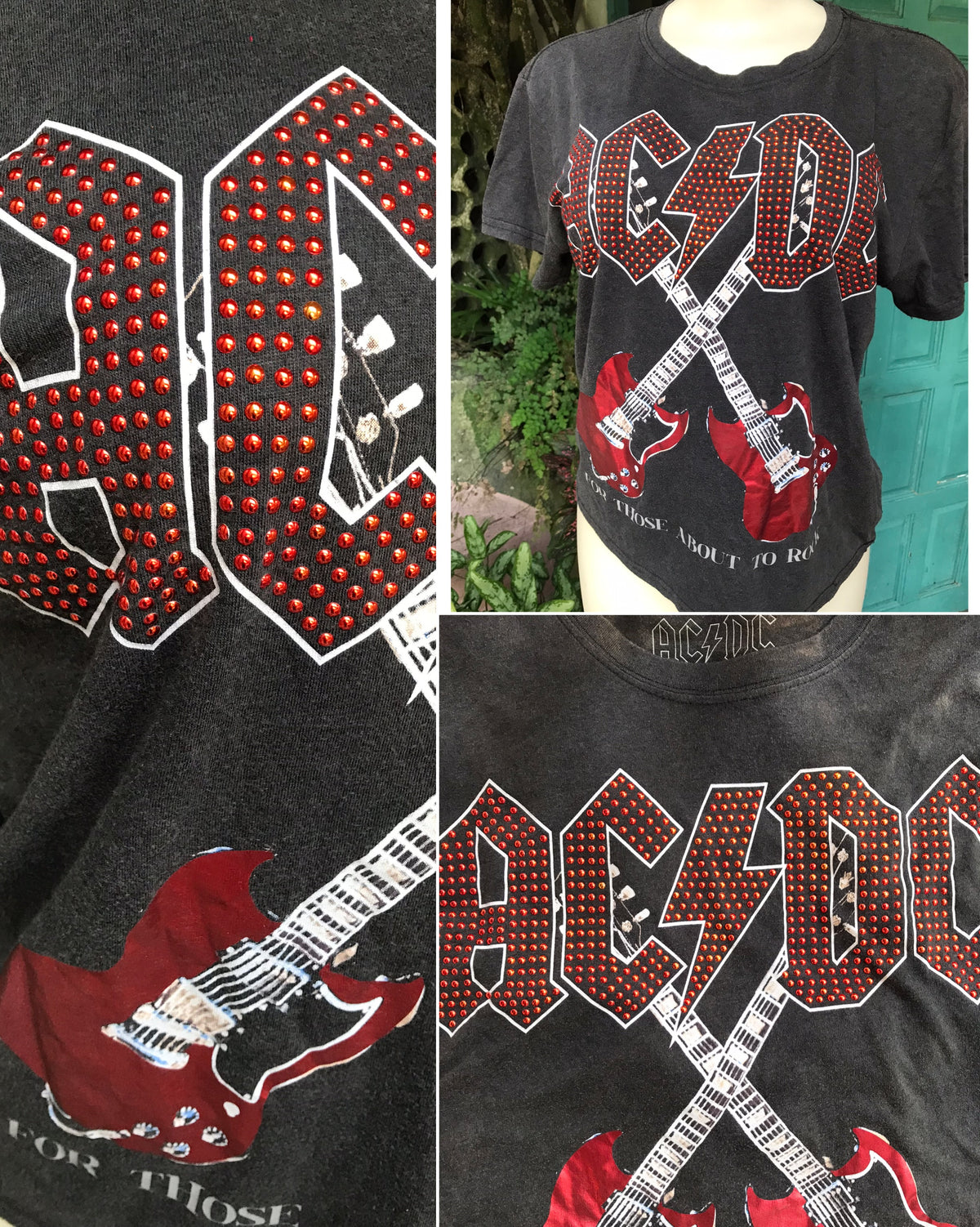 new ac/dc band graphic tee cotton blend soft ;;; M