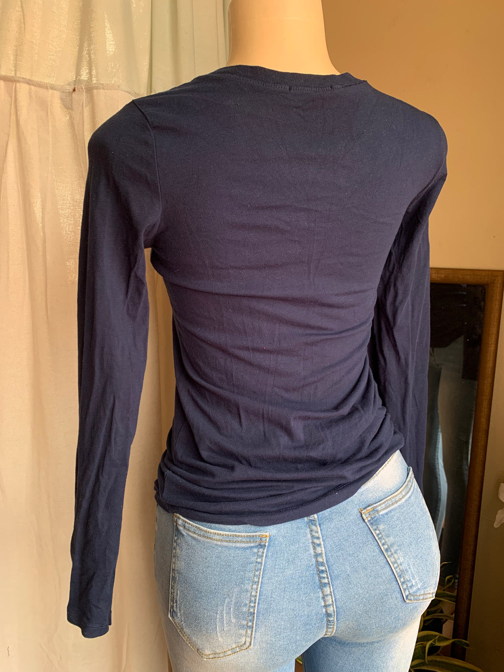 Navy Blue long sleeve tee … L